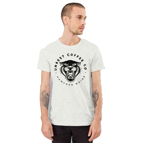 Short-Sleeve Panther Tee by Unrest Coffee in Hampden Maine