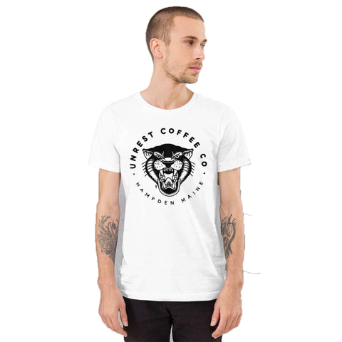 Short-Sleeve Panther Tee 2 by Unrest Coffee in Hampden Maine