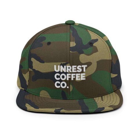 Unrest Coffee Snapback Hat 1 by Unrest Coffee in Hampden Maine