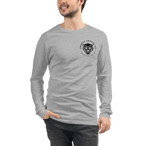 Unisex Long Sleeve Panther Tee by Unrest Coffee in Hampden Maine
