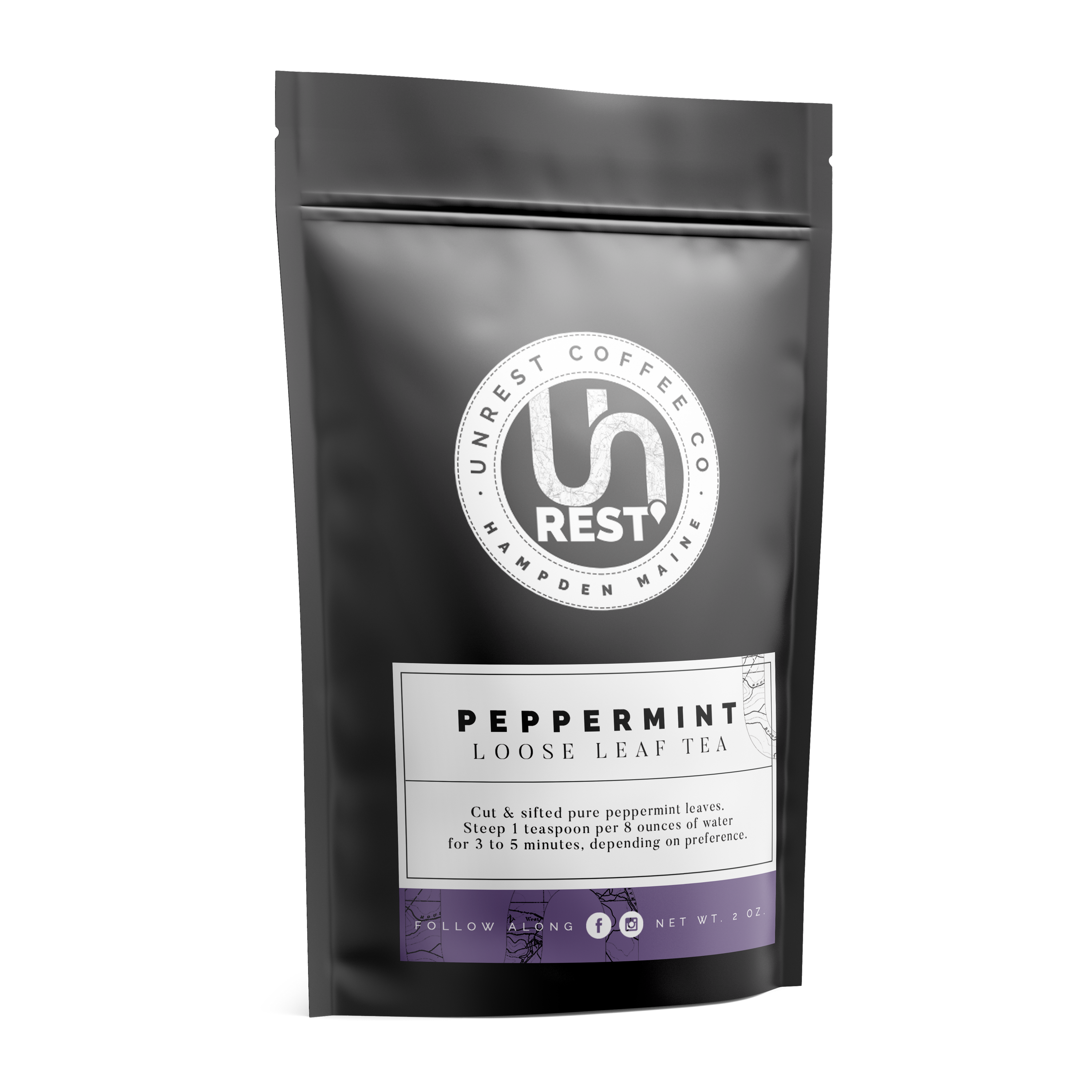 Peppermint Tea Package by Unrest Coffee in Hampden Maine